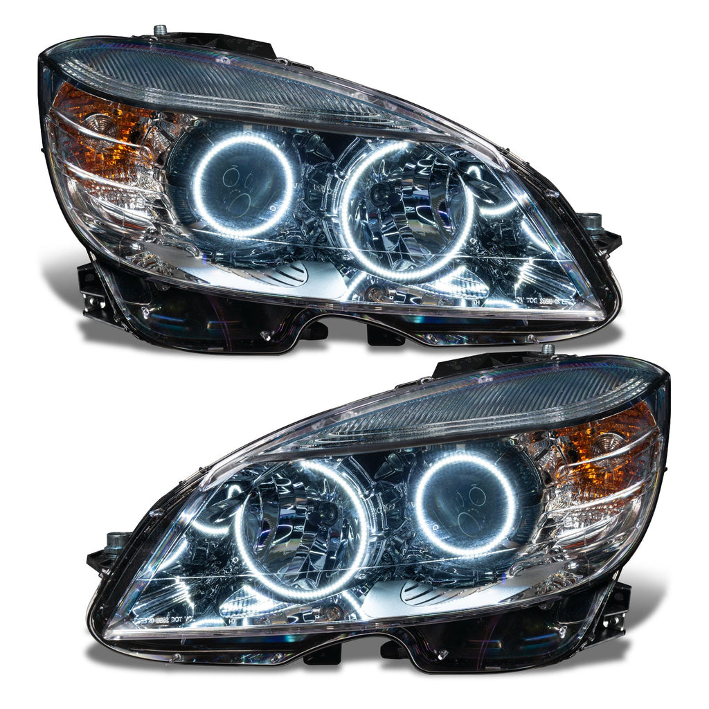 Oracle Lighting 2008-2011 Mercedes Benz C-class Pre-assembled SMD Halo Headlights-chrome-halogen