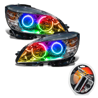 Oracle Lighting 2008-2011 Mercedes Benz C-class Pre-assembled SMD Halo Headlights-chrome-halogen