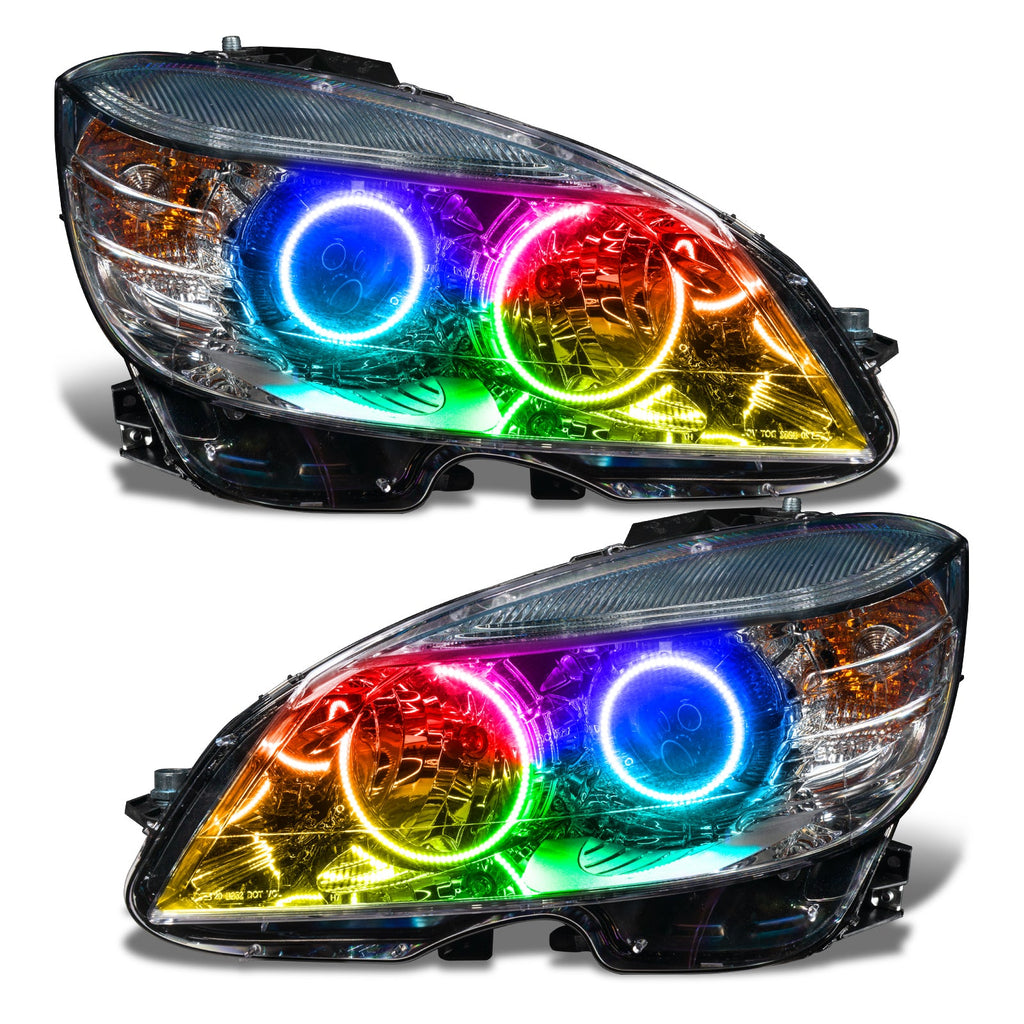 Oracle Lighting 2008-2011 Mercedes Benz C-class Pre-assembled SMD Halo Headlights-chrome-halogen