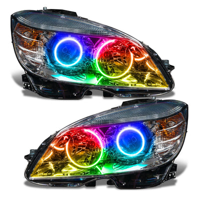 Oracle Lighting 2008-2011 Mercedes Benz C-class Pre-assembled SMD Halo Headlights-chrome-halogen