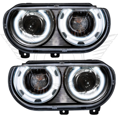 Oracle Lighting 2008-2014 Dodge Challenger Pre-assembled SMD Halo Technology Headlights - Hid