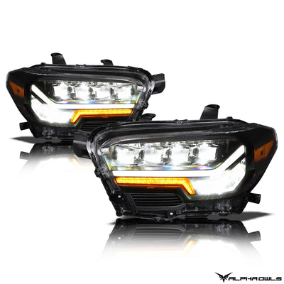 Alpha Owls Headlights, Alpha Owls Toyota Headlights, Toyota 2016-2022 Headlights, LED Projector Headlights, Toyota Tacoma Headlights