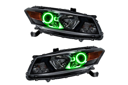 Oracle Halo Headlights, 2008-2012 Halo Headlights, Honda Halo Headlights, LED Halo Headlights, Green Halo Headlights, Accord Coupe Headlights, SMD LED Headlights, Single Color Headlights, Oracle LED Headlights, Honda LED Headlights