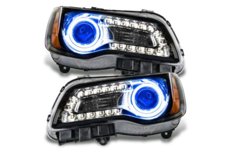 Oracle Halo Headlights, 2011-2014 Halo Headlights, Chrysler Halo Headlights, LED Halo Headlights, Black Halo Headlights, Blue LED Headlights, SMD LED Headlights, Single Color Headlights, Oracle LED Headlights, Chrysler LED Headlights