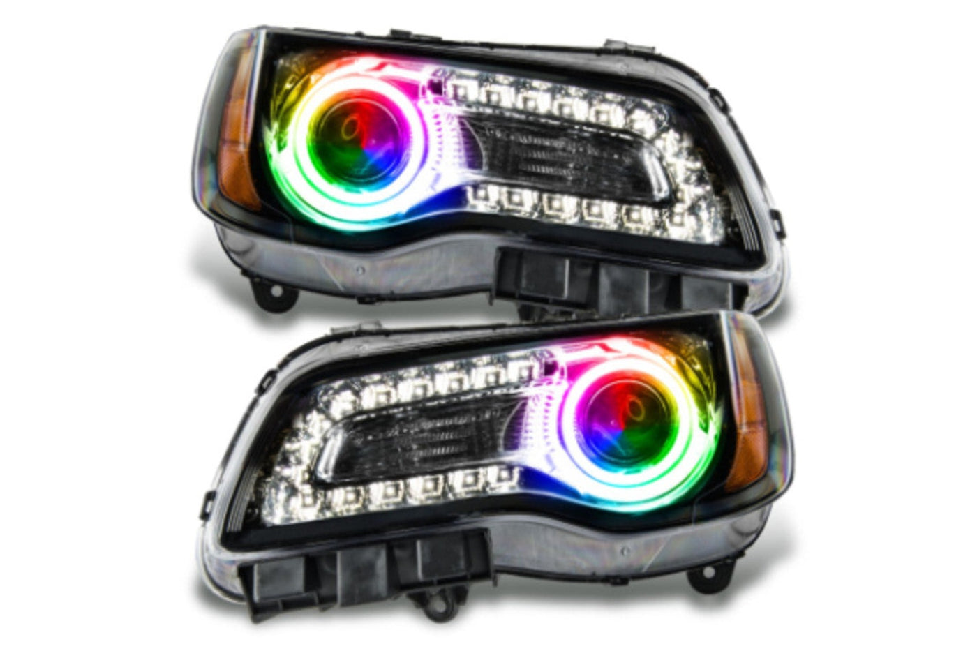 Oracle Halo Headlights, 2011-2014 Halo Headlights, Chrysler Halo Headlights, LED Halo Headlights, Black Halo Headlights, RGB DRL Headlights, Colorshift RGB Headlights, 2.0 Controller Headlights, Oracle LED Headlights, Chrysler LED Headlights