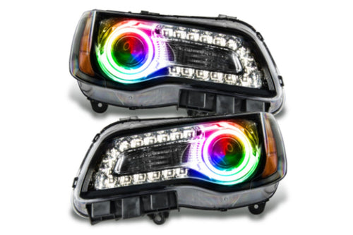 Oracle Halo Headlights, 2011-2014 Halo Headlights, Chrysler Halo Headlights, LED Halo Headlights, Black Halo Headlights, RGB DRL Headlights, Colorshift RGB Headlights, BC1 Controller Headlights, Oracle LED Headlights, Chrysler LED Headlights