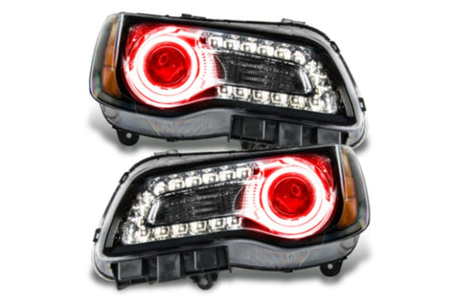 Oracle Halo Headlights, 2011-2014 Halo Headlights, Chrysler Halo Headlights, LED Halo Headlights, Black Halo Headlights, Red Halo Headlights, Single Color Headlights, Oracle LED Headlights, Chrysler LED Headlights, SMD Single Color