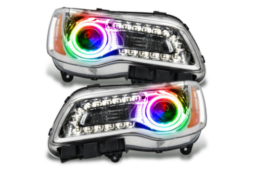 Oracle Halo Headlights, 2011-2014 Halo Headlights, Chrysler Halo Headlights, LED Halo Headlights, Chrome Halo Headlights, RGB DRL Headlights, Simple Controller Headlights, RGB Headlights, Oracle LED Headlights, Chrysler LED Headlights