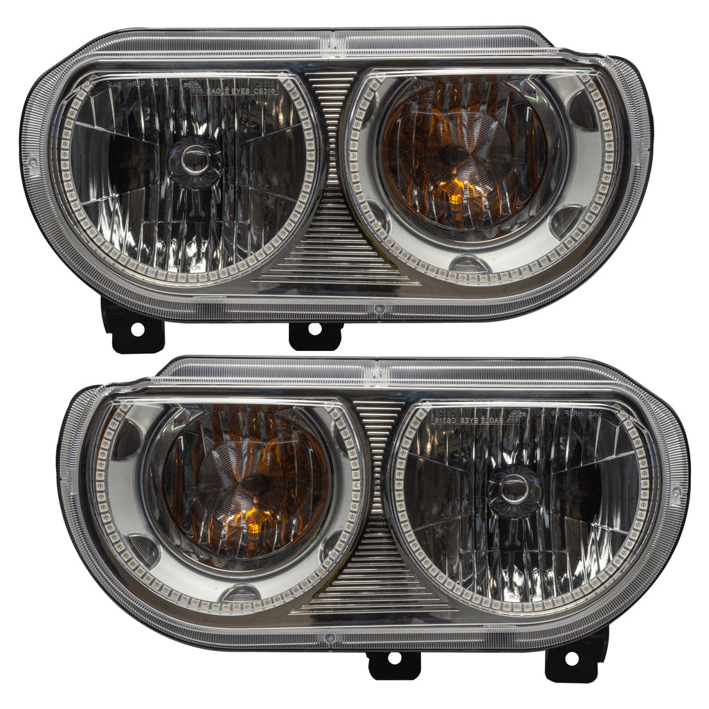 Oracle Lighting 2008-2014 Dodge Challenger Pre-assembled SMD Halo Headlights - Non Hid - Chrome