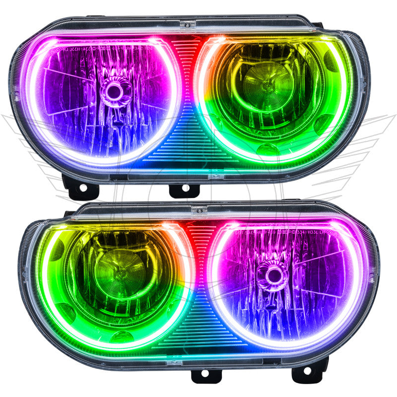 Oracle Lighting 2008-2014 Dodge Challenger Pre-assembled SMD Halo Headlights - Non Hid - Chrome