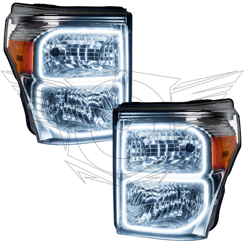 2011-2016 Ford F-250/F-350 Super Duty Pre-assembled SMD Halo Technology Headlights - Chrome Housing