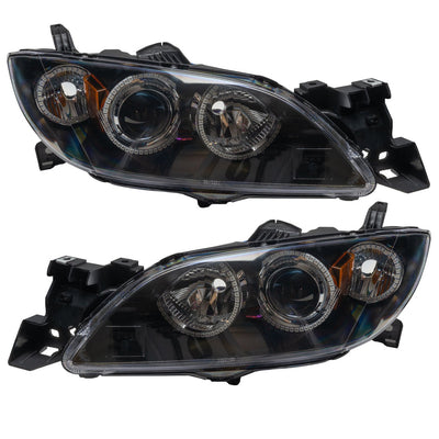 Oracle Lighting 2004-2009 Mazda 3 Pre-assembled SMD Halo Headlights - 4DR Halogen Style