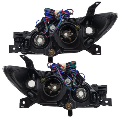 Oracle Lighting 2004-2009 Mazda 3 Pre-assembled SMD Halo Headlights - 4DR Halogen Style