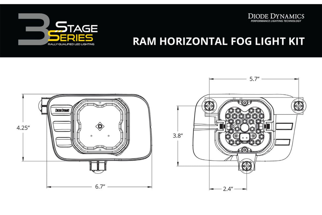 SS3 Fog Lights, Dodge Fog Lights, Dodge RAM 1500, Dodge RAM HD, RAM 1500 Fog Lights, RAM HD Fog Lights,2009-2012 Fog Lights, 2010-2018 Fog Lights, Diode Dynamics