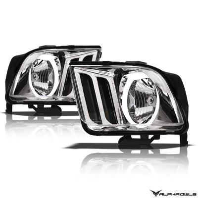 Alpha Owls Headlights, Alpha Owls Ford Headlights, Ford 2005-2009 Headlights, Ford Mustang Headlights, Headlights, Chrome housing Headlights