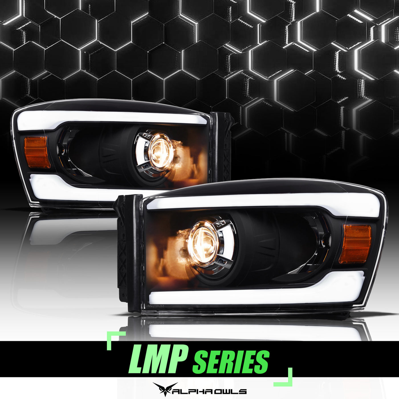 Alpha Owls Headlights, Dodge Ram 2500/3500 Headlights, Projector Headlights