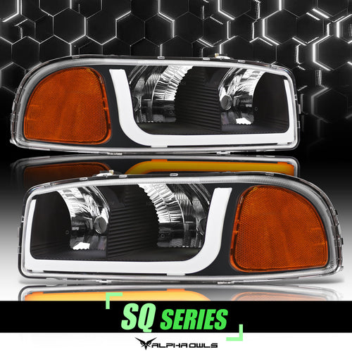 Alpha Owls Headlights, GMC Headlights, Yukon XL Headlights, Black  Headlights
