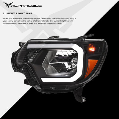 Alpha Owls Headlights, Alpha Owls Toyota Headlights, Toyota 2012-2015 Headlights, Toyota Tacoma Headlights, Headlights, Black housing Headlights