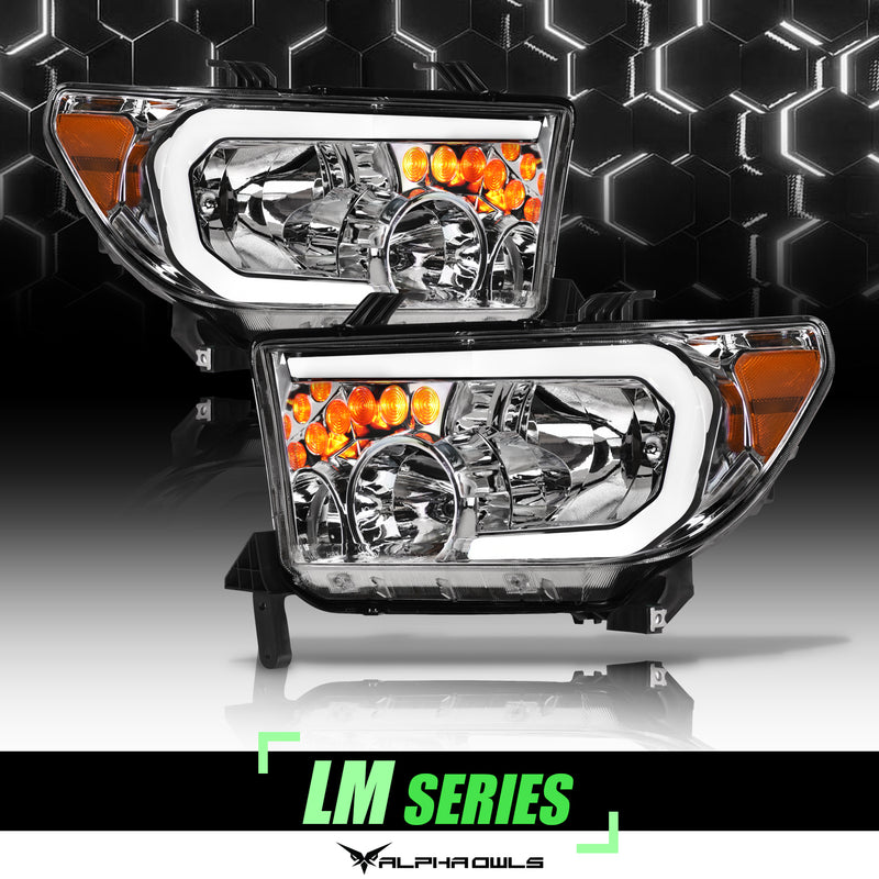 Alpha Owls Headlights, Alpha Owls Toyota Headlights, Toyota 2008-2015 Headlights, Toyota Sequoia Headlights, Headlights, Chrome housing Headlights