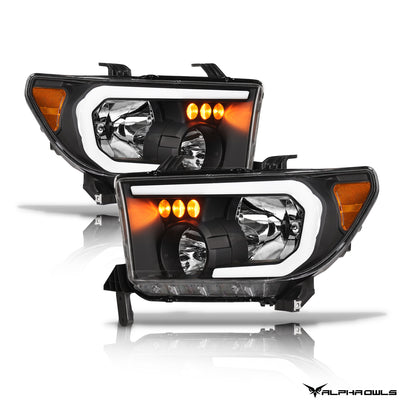 Alpha Owls Headlights, Alpha Owls Toyota Headlights, Toyota 2007-2013 Headlights, Toyota Tundra Headlights, Headlights, Black housing Headlights