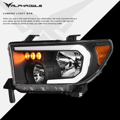 Alpha Owls Headlights, Alpha Owls Toyota Headlights, Toyota 2007-2013 Headlights, Toyota Tundra Headlights, Headlights, Black housing Headlights