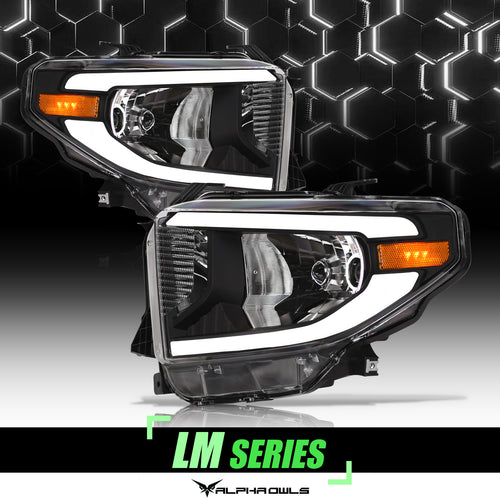 Alpha Owls Headlights, Alpha Owls Toyota Headlights, Toyota 2014-2021 Headlights, Toyota Tundra Headlights, Headlights, Black housing Headlights