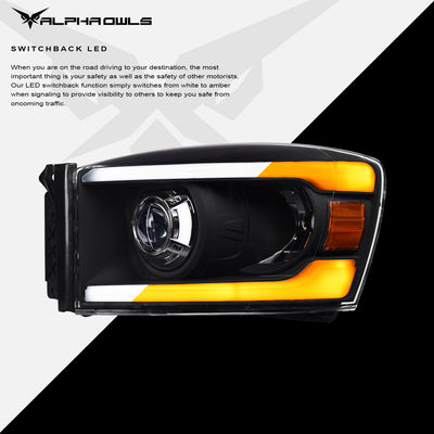 Alpha Owls Headlights, Dodge Headlights, Ram 2500/3500 Headlights, Headlights, Black Headlights