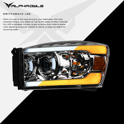 Alpha Owls Headlights, Dodge Headlights, Ram 1500 Headlights, 2006-2008 Headlights, Headlights