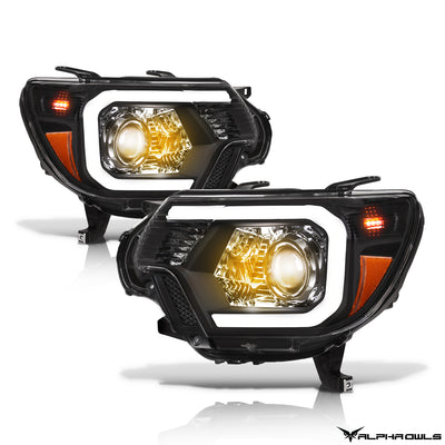 Alpha Owls Headlights, Toyota Headlights, Tacoma Headlights, Headlights, Black Headlights 