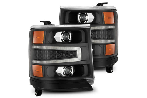 Chevrolet Silverado Headlight, Silverado Luxx Headlight, Chevrolet 16-18 Headlight, Alpharex Luxx Headlights, Black Luxx Headlight, Alpha Black Headlight, Chrome Luxx Headlights, Chevrolet Luxx Headlights