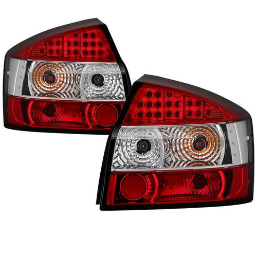 Audi A4 Tail Lights, A4 Tail Lights, Audi Tail Lights, 02-05 Audi LED Tail Lights, Spyder LED Tail Lights, Red Clear Tail Lights, LED Tail Lights,