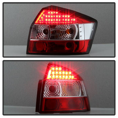 Audi A4 Tail Lights, A4 Tail Lights, Audi Tail Lights, 02-05 Audi LED Tail Lights, Spyder LED Tail Lights, Red Clear Tail Lights, LED Tail Lights,