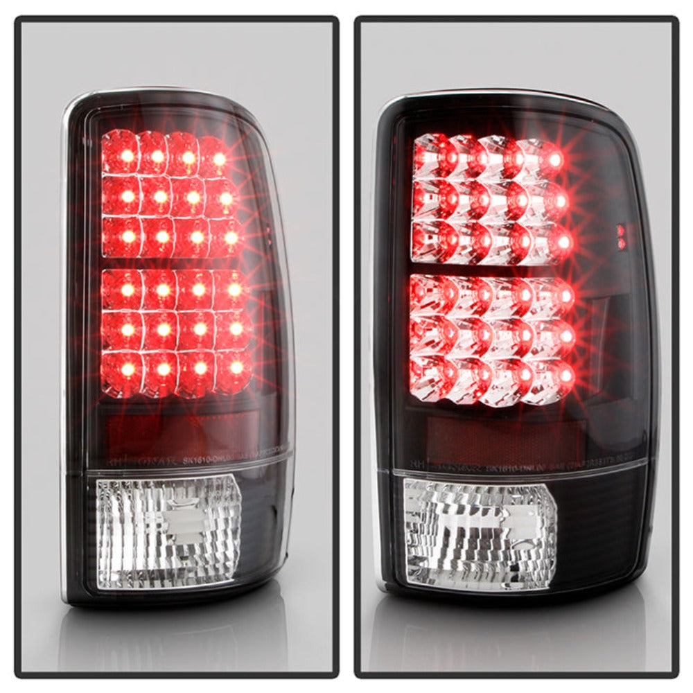 Chevy Suburban Tail Lights, Tahoe Tail Lights, GMC Yukon Tail Lights, Yukon XL Tail Lights, 2000-2006 Tail Lights, Denali XL Tail Lights, GMC Yukon Denali Tail Lights, 2001-2006 Tail Lights, Spyder LED Tail Lights, LED Tail Lights, Euro Style Tail Lights, Black Tail Lights, 1500 Tail Lights, 2500 Tail Lights