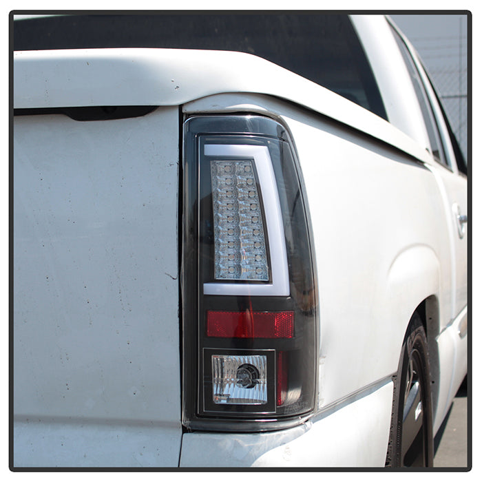 Chevy LED Tail Lights, Chevy Silverado Tail Lights, Silverado 03-07 Tail Lights, Black Tail Lights, Spyder Tail Lights