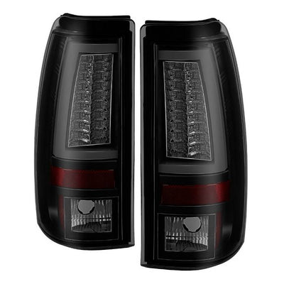 Chevy LED Tail Lights, Chevy Silverado Tail Lights, Silverado 03-07 Tail Lights, Black Smoke Tail Lights, Spyder Tail Lights