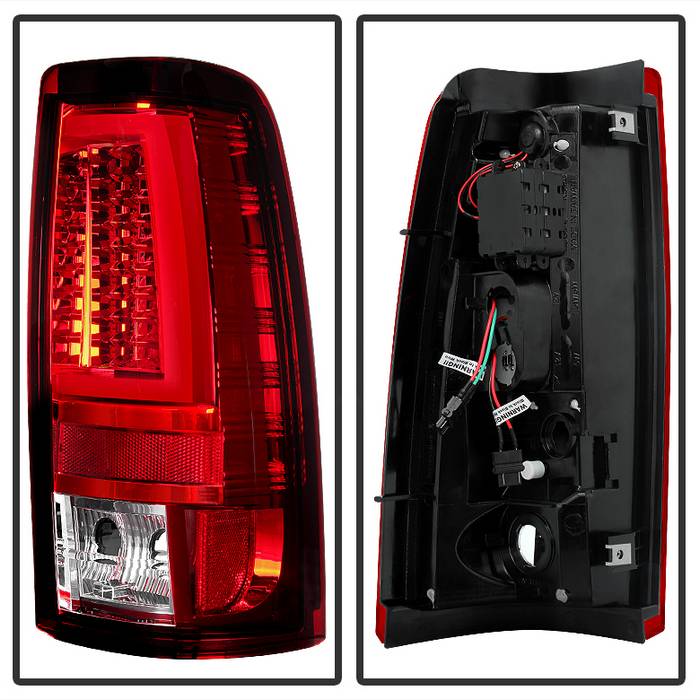Chevy LED Tail Lights, Chevy Silverado Tail Lights, Silverado 03-07 Tail Lights, Red Clear Tail Lights, Spyder Tail Lights