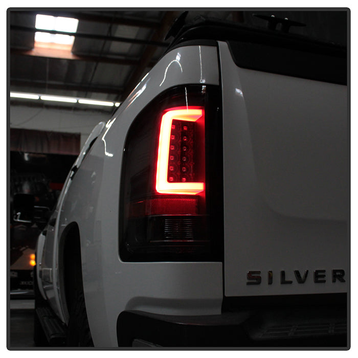 Chevy Silverado 07-13 Light Bar LED Tail Lights - Black