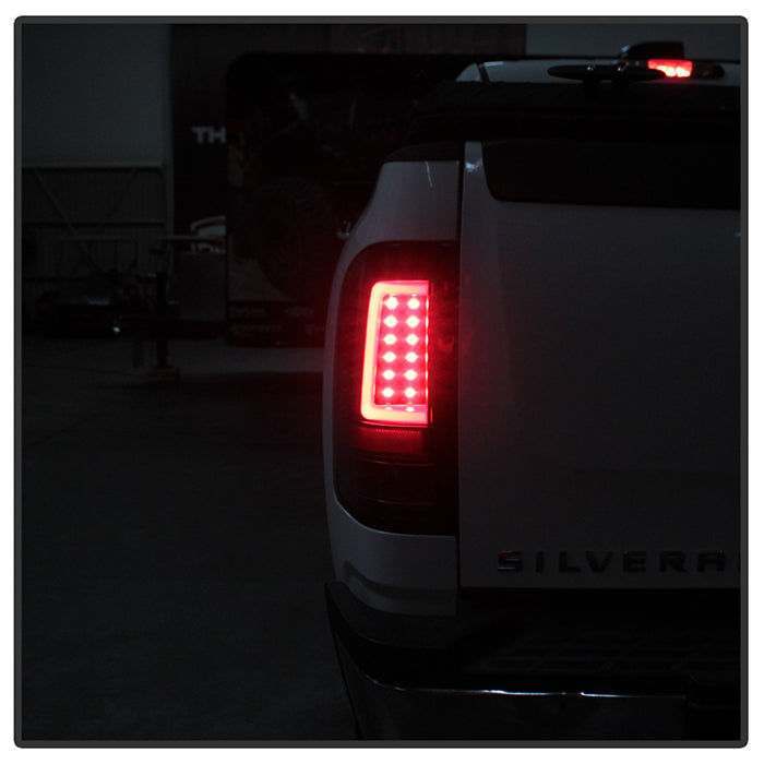 Chevy Silverado 07-13 Light Bar LED Tail Lights - Black