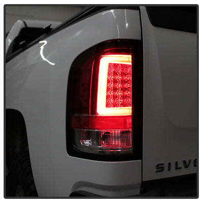 Chevy Silverado 07-13 Version 3 LED Tail Lights - Red Clear