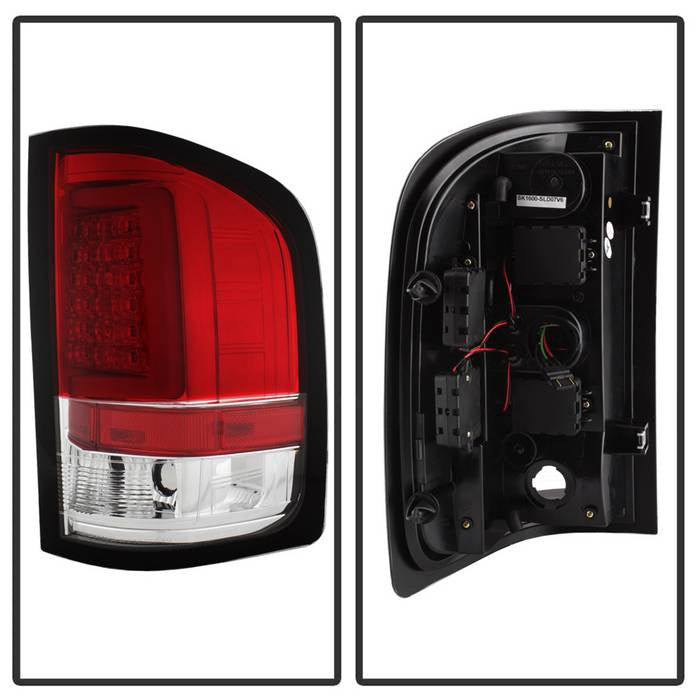 Chevy Silverado 07-13 Version 3 LED Tail Lights - Red Clear