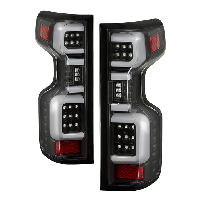 Chevy Silverado Tail Lights, Silverado Tail Lights, Silverado 19-20 Tail Lights, LED Tail Lights, Black Tail Lights, Tail Lights, Halogen LED Tail Light