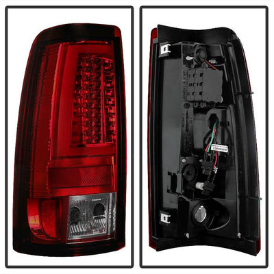 Chevy Silverado 1500/2500 99-02/ GMC Sierra 1500/2500/3500 99-06 and 2007 Sierra Classic Version 2 LED Tail Lights - Red Smoke