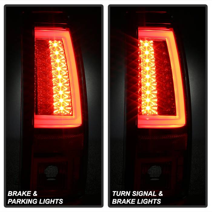 Chevy Silverado 1500/2500 99-02/ GMC Sierra 1500/2500/3500 99-06 and 2007 Sierra Classic Version 2 LED Tail Lights - Smoke