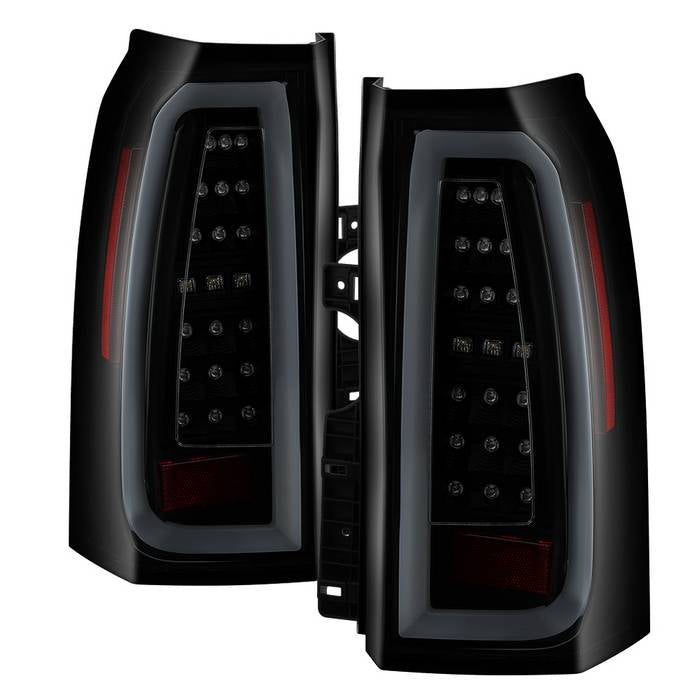 Chevy LED Tail Lights, Chevy Tahoe Tail Lights, Suburban 15-19 Tail Lights, Black Smoke Tail Lights, Spyder Tail Lights