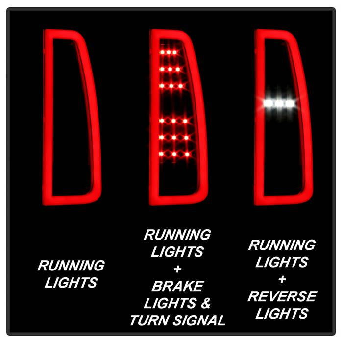 Chevy LED Tail Lights, Chevy Tahoe Tail Lights, Suburban 15-19 Tail Lights, Black Smoke Tail Lights, Spyder Tail Lights