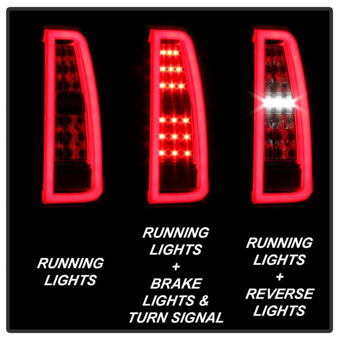 Chevy LED Tail Lights, Chevy Tahoe Tail Lights, Suburban 15-19 Tail Lights, Red Clear Tail Lights, Spyder Tail Lights
