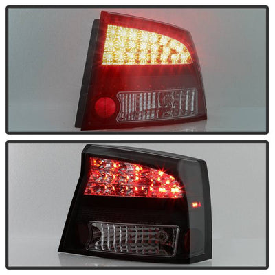 Dodge LED Tail Lights, Dodge Charger Tail Lights, 06-08  Tail Lights, LED Tail Lights, Black Smoke Tail Lights, Spyder Tail Lights