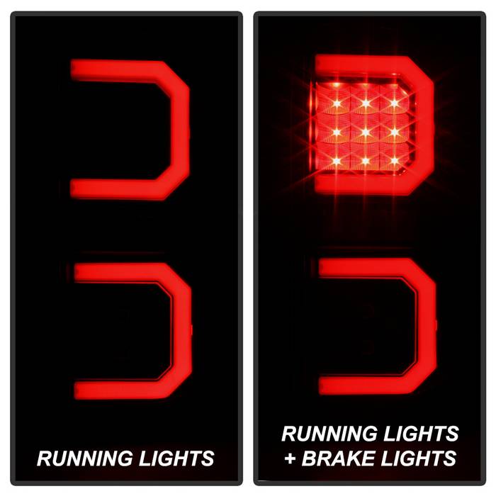 Dodge Durango Tail Lights, Durango Tail Lights, 2004-2009 Tail Lights, Black Smoke Tail Lights, Spyder LED Tail Lights