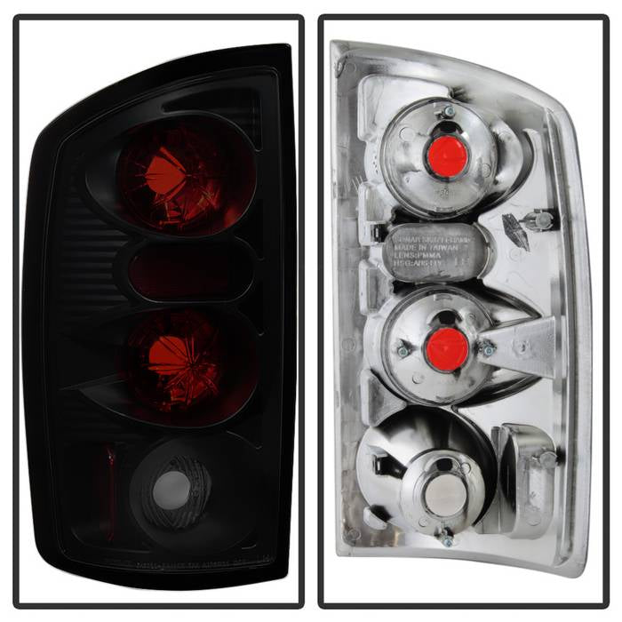 Dodge Tail Lights, Dodge Ram Tail Lights, Ram 02-06 Tail Lights, Euro Style Tail Lights, Black Smoke Tail Lights, Spyder Tail Lights