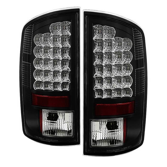 Dodge Tail Lights, Dodge Ram Tail Lights, Ram 02-06 Tail Lights, Euro Style Tail Lights, Black Tail Lights, Spyder Tail Lights